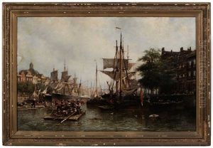 Harbor At Amsterdam by Willem Hendrick Eickelberg