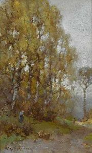 Reisigsammlerin Am Waldrand by Willem Hendrick Eickelberg