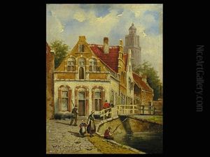 Niederlandische Dorfszene by Willem Hendrick Eickelberg