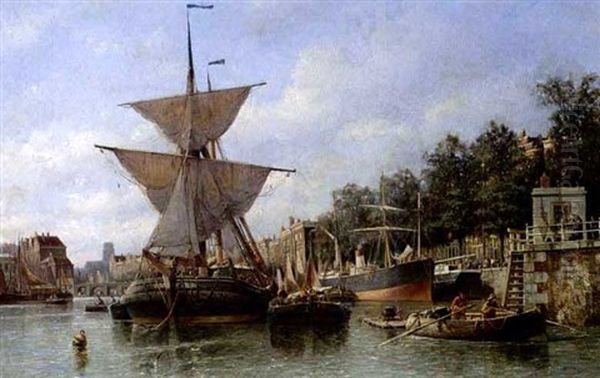 A Busy Canal Scene, Rotterdam - view 1