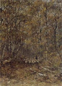 A Shepherd With His Flock by Willem Hendrick Eickelberg