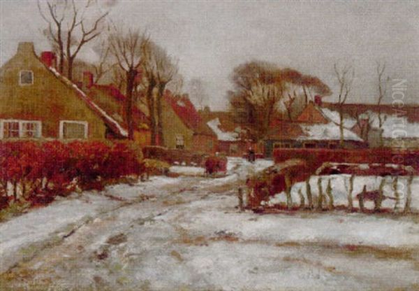 A Village In Winter - view 1