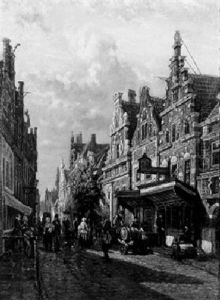 Townsfolk On A Busy Street Townsfolk On A Busy Street