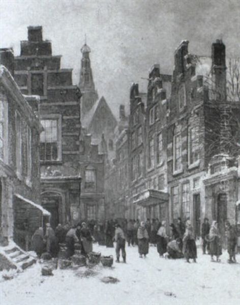Dutch Winter Town Scene - view 1