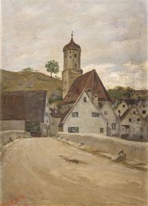 Brucke Und Kirche Von Harburg Im Ries