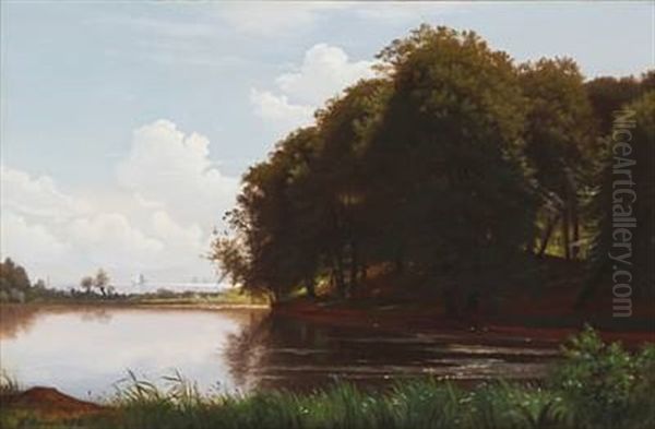 Danish Summer Landscape From Charlottenlund Fortress With A View To The Great Sound - view 1