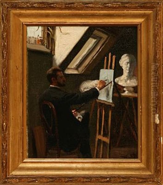 An Artist In His Studio, Presumably A Self-portrait - view 1