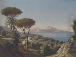 Capri Set Fra Capo Di Monte, Sorrent. Varm, Stille September Morgen