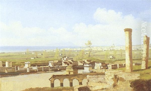 Parti Fra Pompei, Med Udsigt Mod Napoli, I Baggrunden Vesuv - view 1