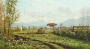 Pompeji.  Campania Felice, Med Udsigt Til Bjergene Ved Salerno.  Formiddag