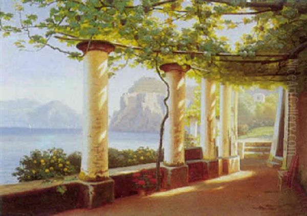 Udsigt Fra En Pergola Over Italiensk Landscap - view 1