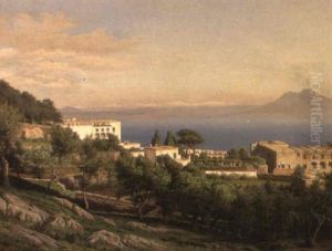 Capri With Vesuvius Beyond