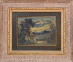 Two Women Bathing by Louis Michel Eilshemius