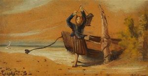 Fisherwoman On The Shore by Louis Michel Eilshemius