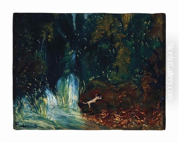 Nude By A Waterfall - view 1