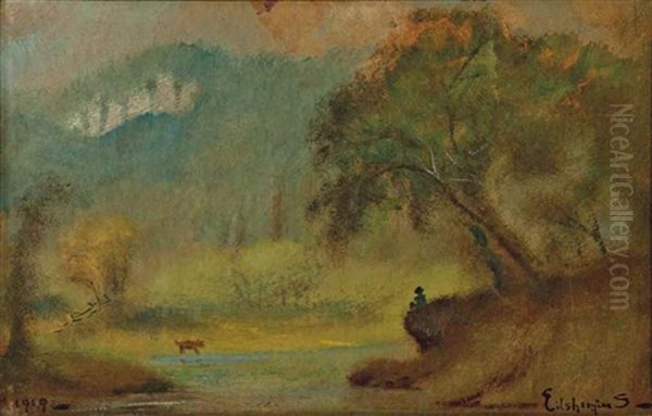 Figure And Dog In A Landscape - view 1