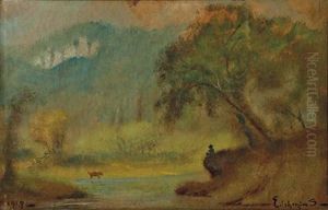 Figure And Dog In A Landscape Figure And Dog In A Landscape