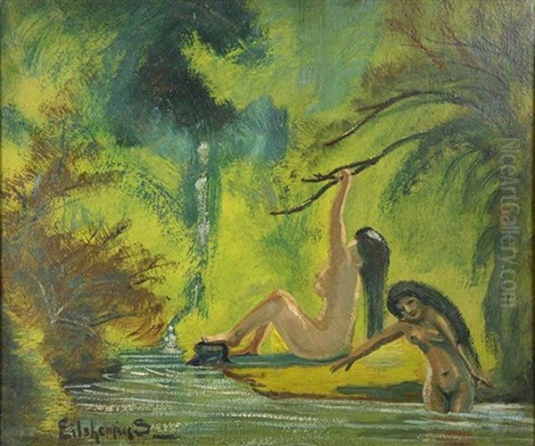 Two Women Bathing - view 1
