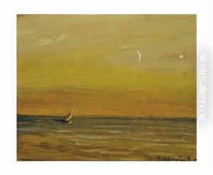 Sailboat And Moon by Louis Michel Eilshemius