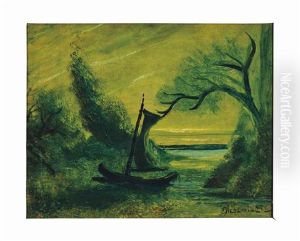 Sailboat On A Lake by Louis Michel Eilshemius