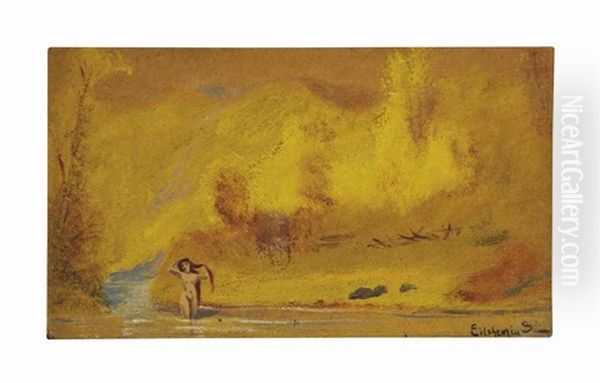 Bather And Golden Landscape - view 1