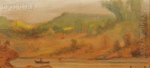 Landscape With Fisherman On A Lake by Louis Michel Eilshemius