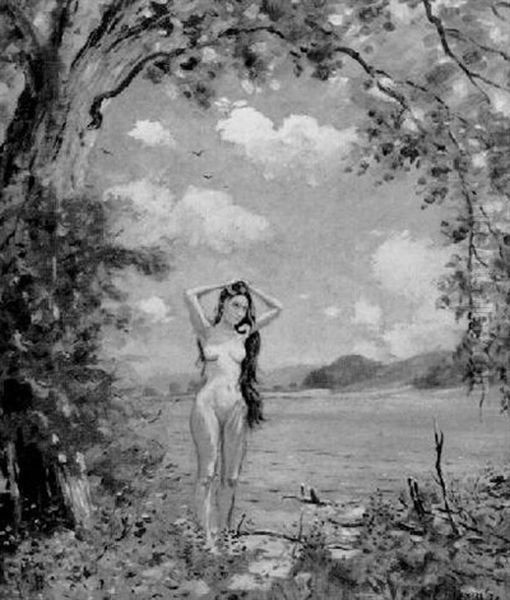 Girl By Lake - view 1