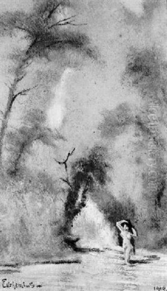 Girl And Waterfall - view 1