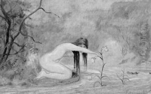 Nymph Reaching For A Flower by Louis Michel Eilshemius