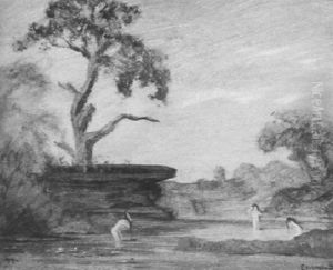 Bathers In A River Landscape by Louis Michel Eilshemius