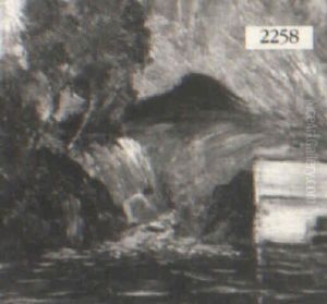 Waterfall With Figure