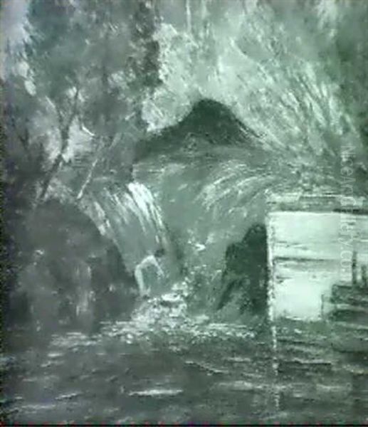 Waterfall With Figure - view 1