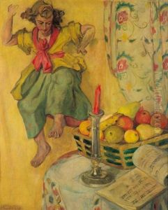 Stilleben Mit Fruchten, Noten Und Einem Barocken Engel