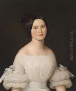 Bildnis Einer Dame In Weisem Kleid by Anton Einsle