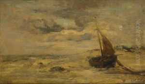 Barque Echouee by Louis Artan De Saint-Martin