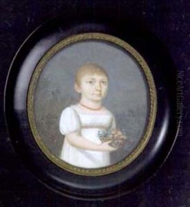 Portrat Eines Madchens Mit Blumenkorb by Joseph Einsle