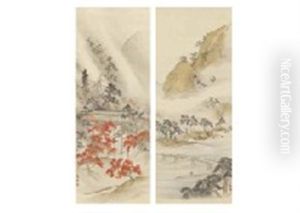 Spring And Autumn In Arashiyama (2 Works) by Satake Eiryo