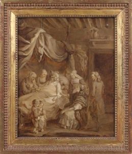 La Dame De Charite (study) by Eisen, Charles Joseph Dominique
