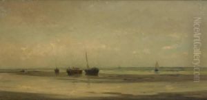 Barques Echouees by Louis Artan De Saint-Martin