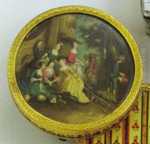 Scene Animee De Personnages De Cour Et De Jardiniers by Eisen, Charles Joseph Dominique