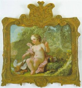 Ruhender Amor In Einer Waldlandschaft Ruhender Amor In Einer Waldlandschaft