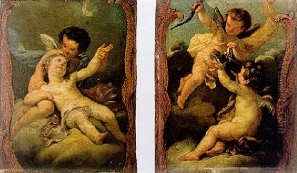 Putti Dans Un Encadrement - view 1