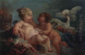 Deux Amours Pres D'un Feu Sacre Sur Des Nuages