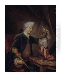 Un Homme Jouant Avec Un Singe, Dit Aussi 'la Folie Du Siecle by Francois Eisen
