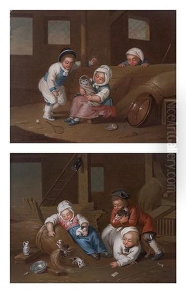 Le Chat Emmaillote Et Enfants Jouant Avec Des Chats (2 Works) - view 1