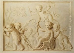 La Gloire De Cupidon (+ Putti Jouant A La Balancoire; Pair)
