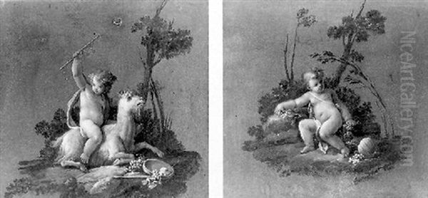 Putto Jouant Avec Des Fleurs - view 1