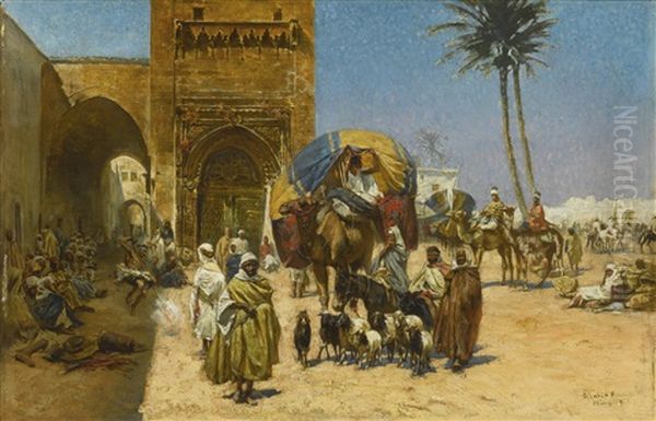 A Caravan Outside Of A Mosque - view 1