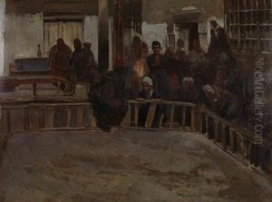 Les Paris Avant Le Combat De Coqs Au Caire by Ferencz Franz Eisenhut
