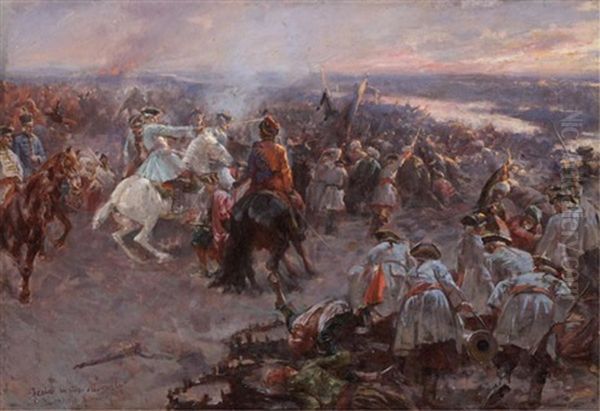 Battle Scene With Multiple Figures - view 1